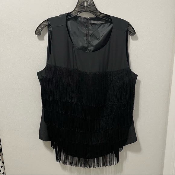 Suzy Shier Black Fringe Top - Picture 4 of 10